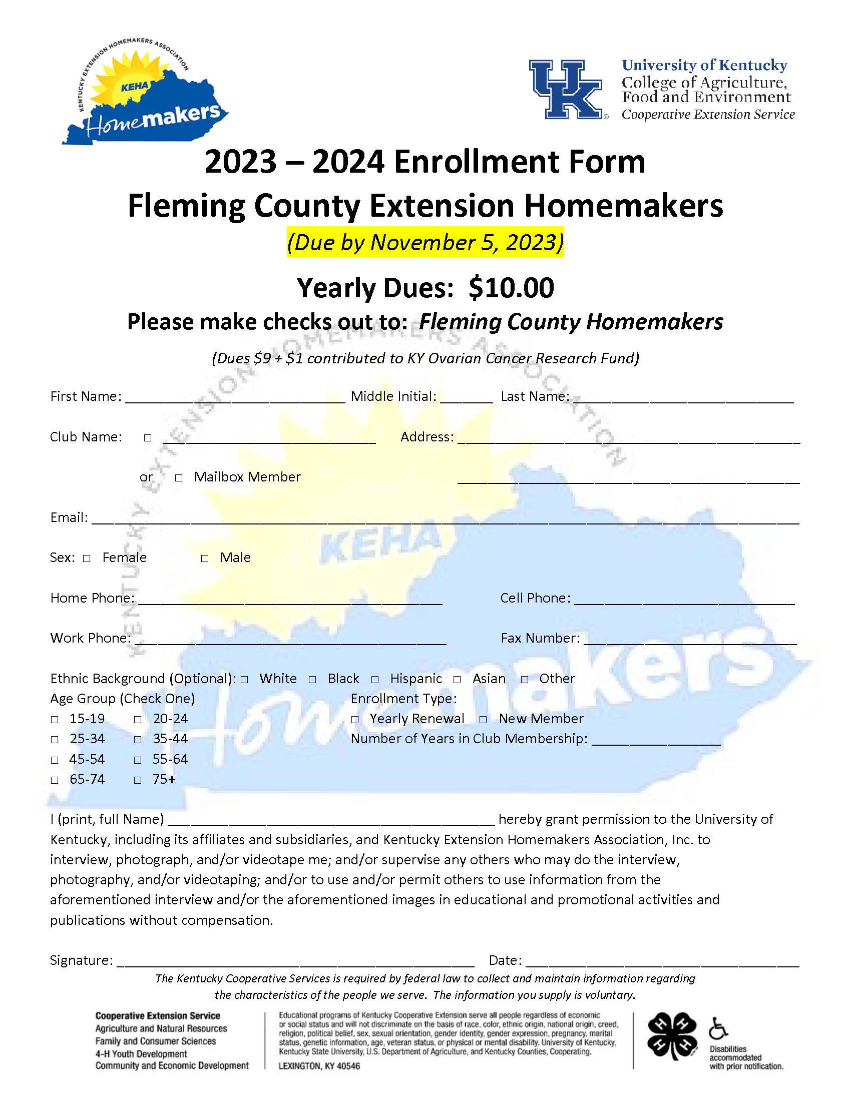 2023-2024 HM Enrollment Form 05-01-23