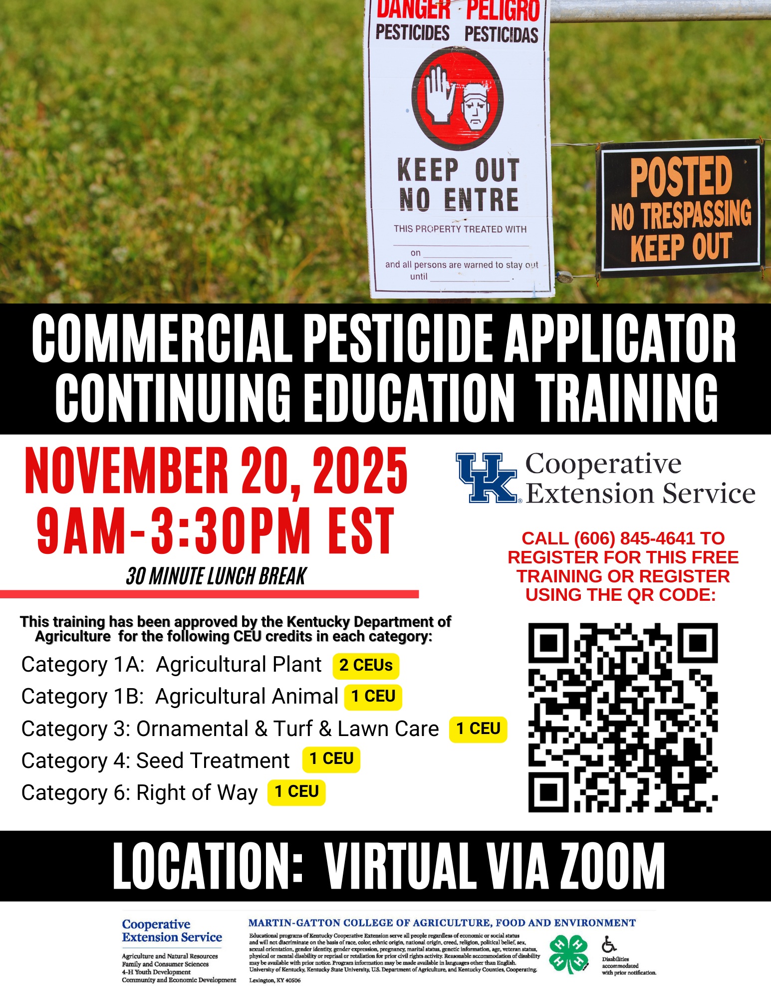 Commercial Pesticide Applicator CEU Flyer 2025