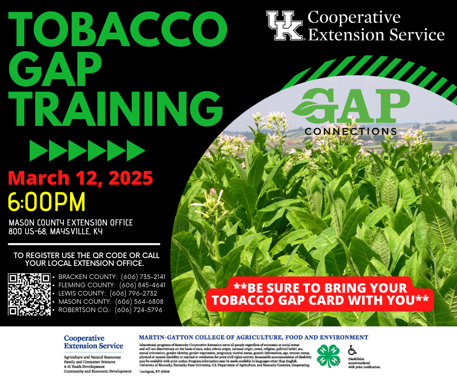 Tobacco GAP Training flyer photo