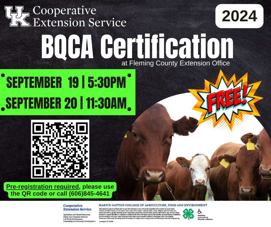 BQCA - Beef Quality & Care Assurance Certification flyer 2024