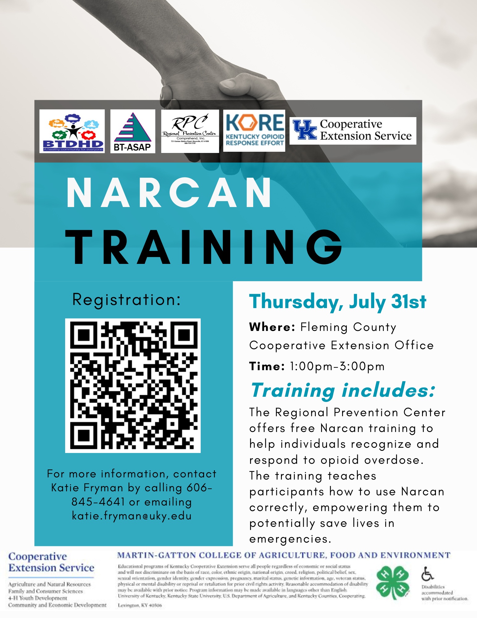 Narcan Training flyer photo