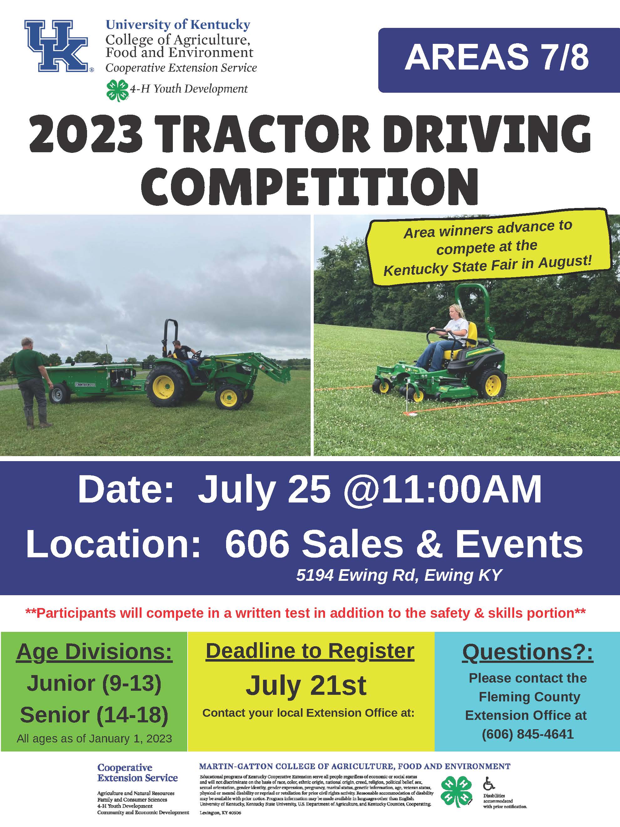 2023 Tractor Driving Contest flyer