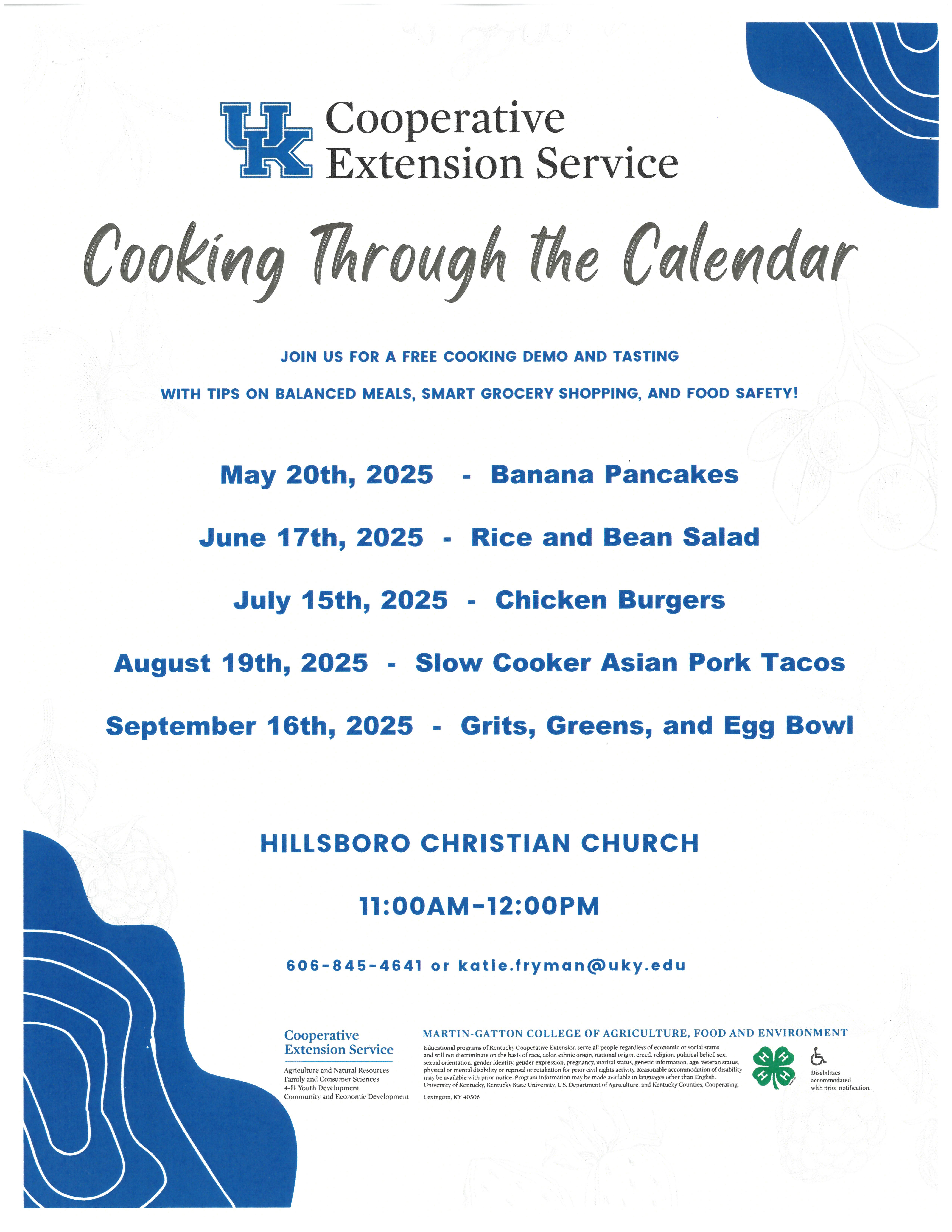 CTTC Calendar May-Sept 2025 photo