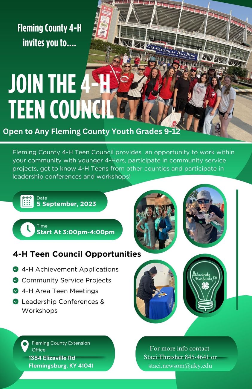 FC 4-H Teen Council flyer 2023-2024
