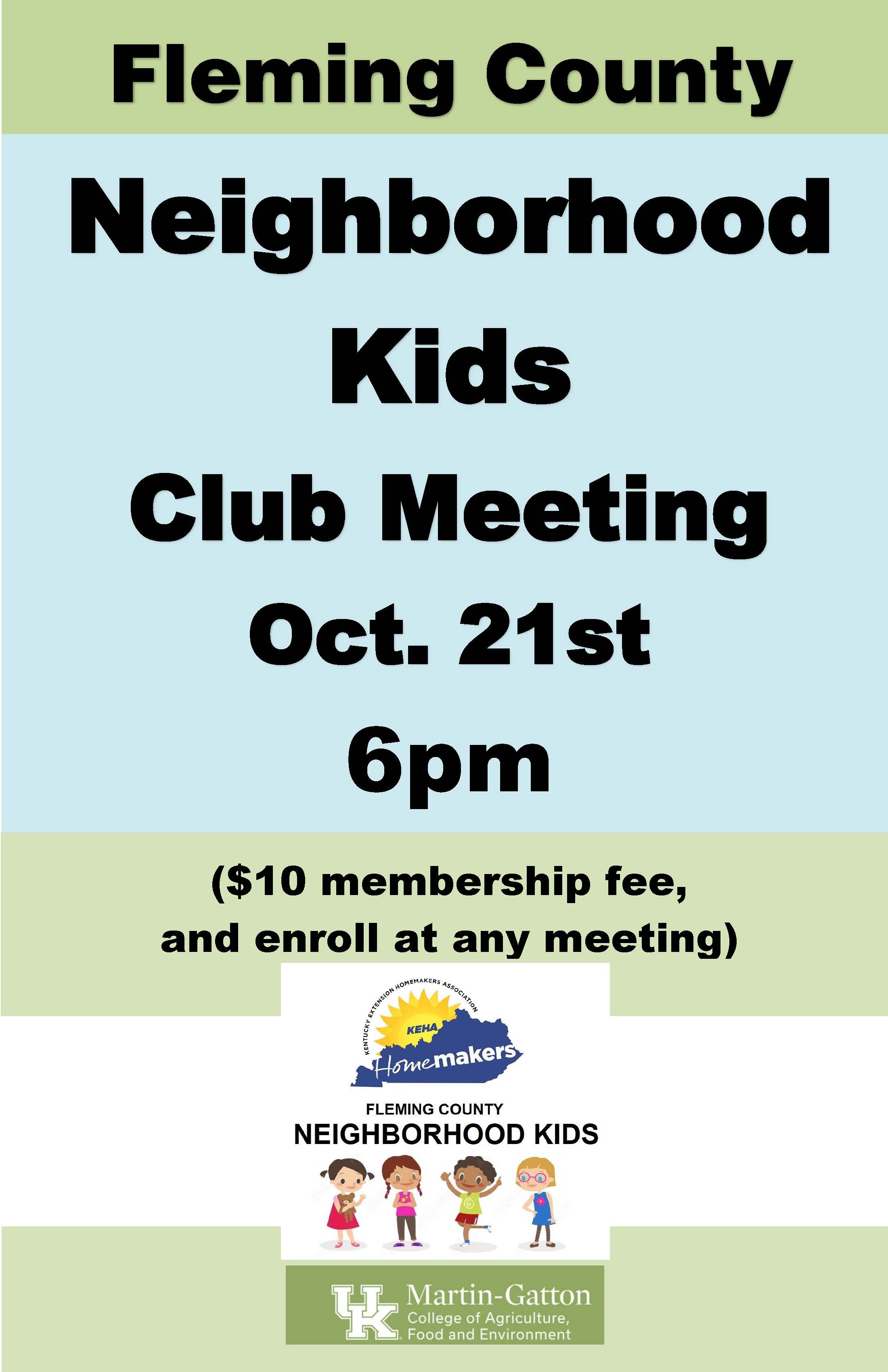 Neighborhood Kids - Oct. Meeting 2025