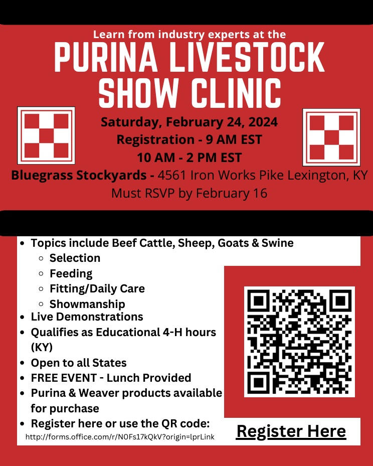 Purina Livestock Show Clinic Flyer