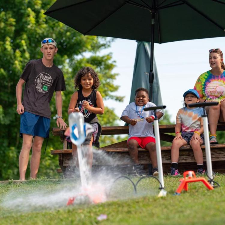  4-H Cloverbud Camp Water Rockets photo